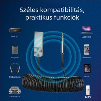 B27 Autós Bluetooth Audió Vevő, 3,5 mm Audió Adó, Bluetooth 5.0, AUX, Plug-and-Play