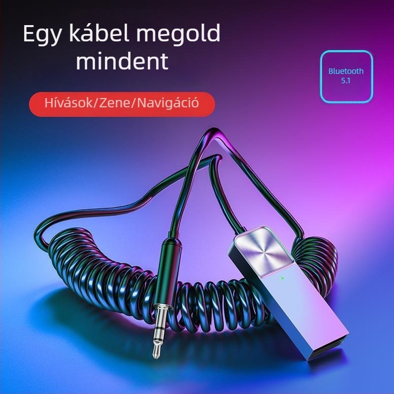 B27 Autós Bluetooth Audió Vevő, 3,5 mm Audió Adó, Bluetooth 5.0, AUX, Plug-and-Play