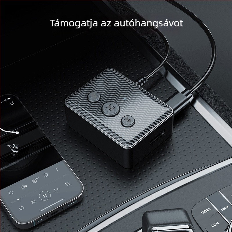 Bluetooth 6.0 audió vevő és adó – 2-az-1-ben Bluetooth adapter USB meghajtó lejátszással, Type-C tápegység, AUX/RCA kimenetek, 10 m hatótávolság