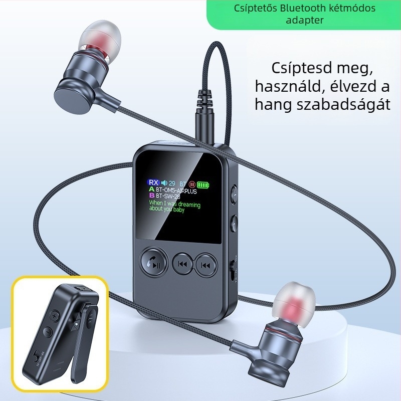 Bluetooth 5.4 MP3 lejátszó TF kártyával, 3,5 mm-es csatlakozó, kettős TX/RX, 10 m hatótávolság