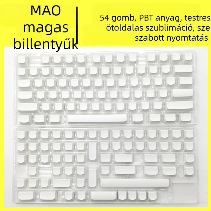 Mechanikus billentyűzetekhez való keycapok – Mao Cat Head, PBT anyag, ötoldalas szublimáció, rajzok alapján testreszabott feldolgozás