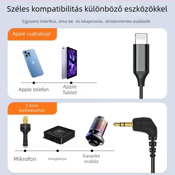 Apple-től 3,5 mm-es mikrofonkábel, aranyozott, rézmag, modell E277