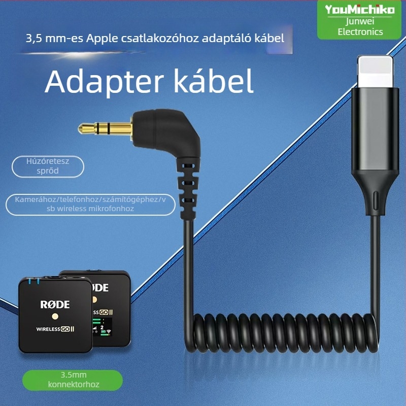 Apple-től 3,5 mm-es mikrofonkábel, aranyozott, rézmag, modell E277