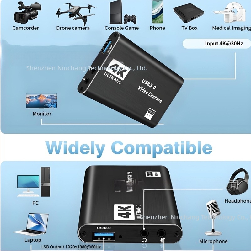 USB 3.0 Videó rögzítő kártya NK-S41 – 4K/1080P, USB interfész, Minden OS-kompatibilis, OEM elérhető, 1 év garancia