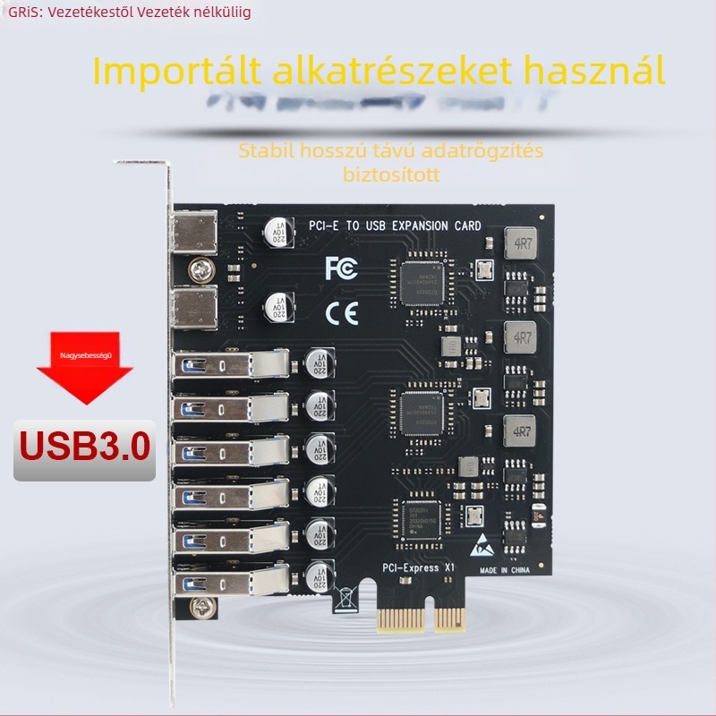 Asztali PCIe adapterkártya USB 3.0 Type-C 3.1 NEC720201 5Gbps GE-E001-N6A2C kamerás videó rögzítéshez