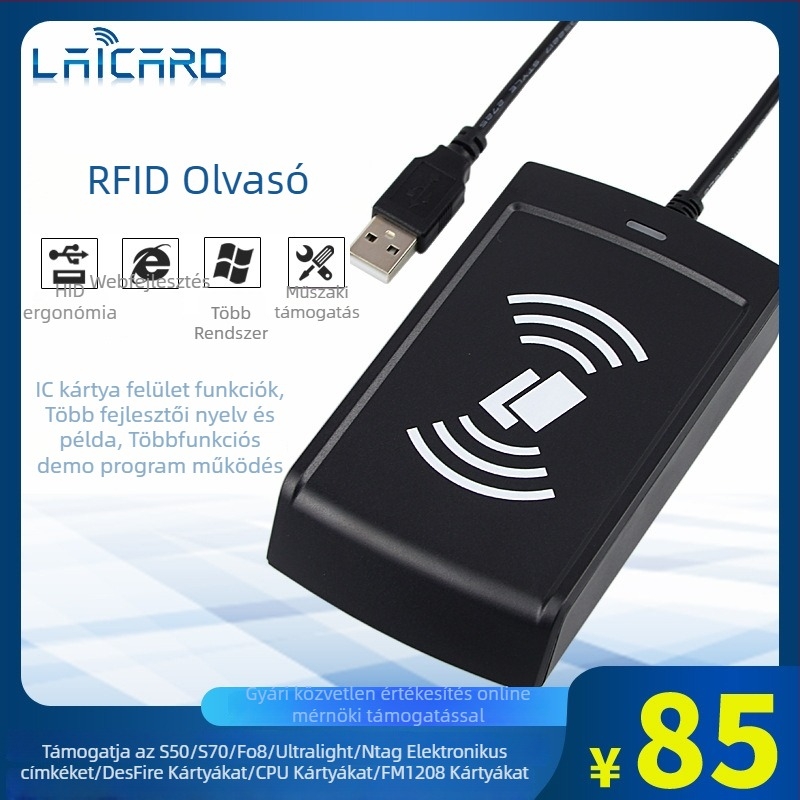 T6-AU-10-01 USB érintés nélküli kártyaolvasó S50/S70/Ultralight/CPU kártyákhoz, 13,56 MHz
