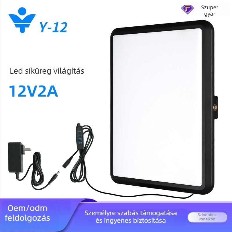 LED töltőlámpa Y-12S, 12V2A, 23W, Három színhőmérséklet, élő közvetítéshez és fotózáshoz