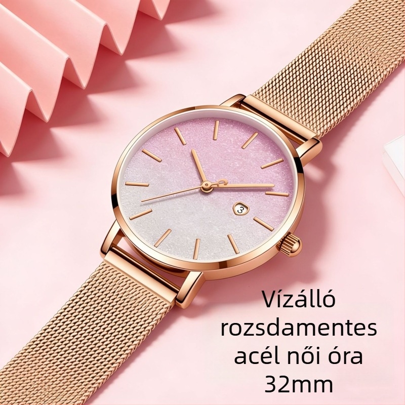 Starry Sky Gradient Női Óra, quartz, 30m vízálló, rozsdamentes acél tokkal, 32mm számlap