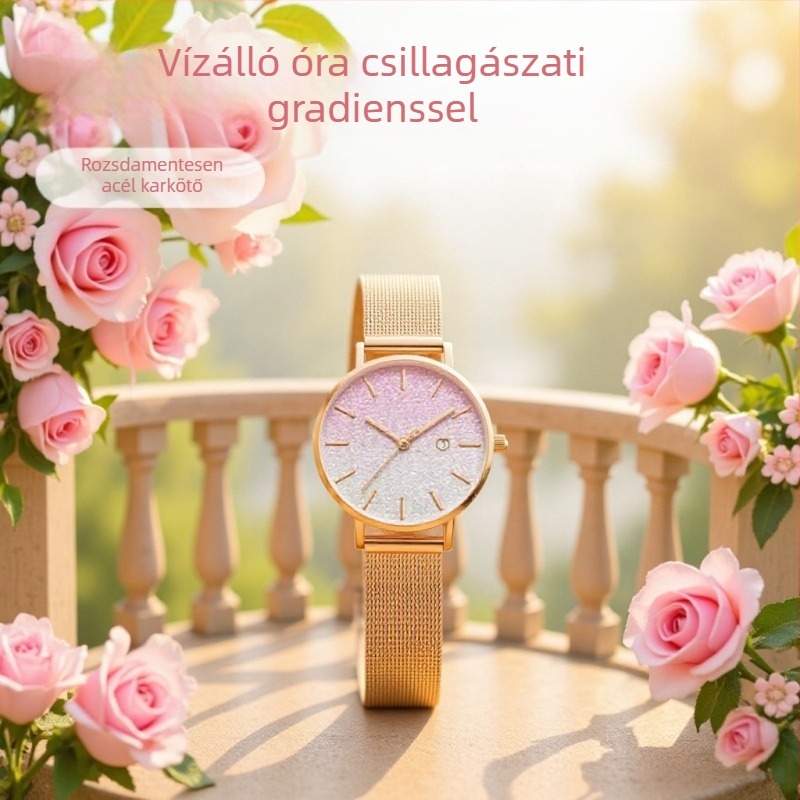 Starry Sky Gradient Női Óra, quartz, 30m vízálló, rozsdamentes acél tokkal, 32mm számlap
