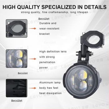 Motorkerékpár LED ködlámpa — 120W, 12V, 3000 lm, 6000K, modell LY-AFL-BM003