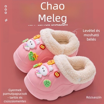 Gyekermek Cartoon mintájú papucs, EVA felsőrész és talp, uniszex, téli, csúszásmentes, meleg