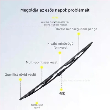 Autó ablaktörlő vascsontos U-alakú kivitelben, modell 14-28, illeszkedik 99%-ban az U-alakú karokra, 90° tisztítási szög, 12–24V