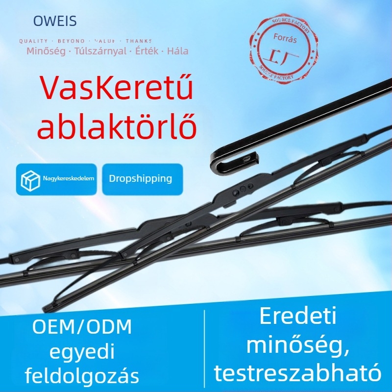 Autó ablaktörlő vascsontos U-alakú kivitelben, modell 14-28, illeszkedik 99%-ban az U-alakú karokra, 90° tisztítási szög, 12–24V