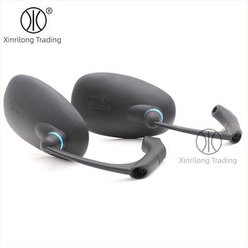 HP-J003 motorkerékpár visszapillantó tükör, sík tükör, 12V, ABS+alumínium ötvözet burkolat, tükröző üveg, kompatibil 8mm vagy 10mm kormánycsővel