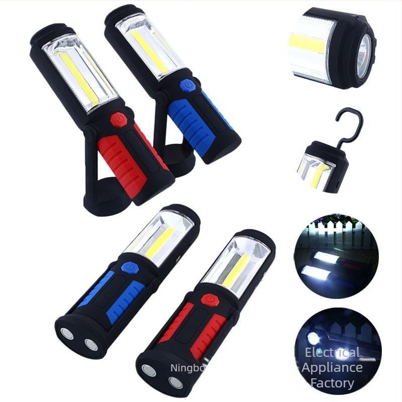 COB munkalámpa erős mágnessel – LED 3W, kézi működtetés, 360° forgás, kültéri ellenőrzésekhez és vészhelyzeti kempinglámpához