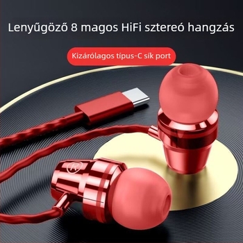 Kábeles Lavalier fülhallgató hallójárathoz, kör alakú csatlakozófelülettel és beépített mikrofonnal – kompatibil Xiaomi és Huawei