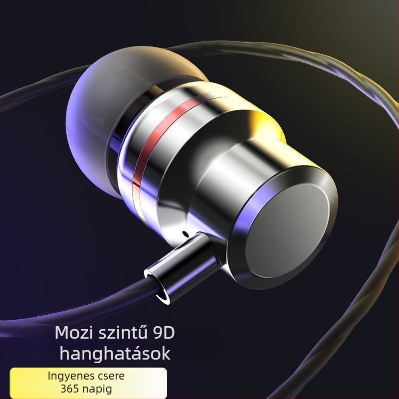 Kábeles Lavalier fülhallgató hallójárathoz, kör alakú csatlakozófelülettel és beépített mikrofonnal – kompatibil Xiaomi és Huawei