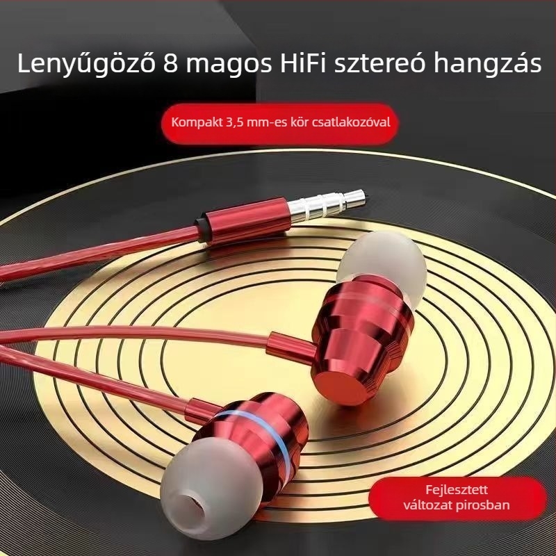 Kábeles Lavalier fülhallgató hallójárathoz, kör alakú csatlakozófelülettel és beépített mikrofonnal – kompatibil Xiaomi és Huawei
