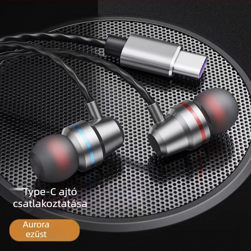 Kábeles Lavalier fülhallgató hallójárathoz, kör alakú csatlakozófelülettel és beépített mikrofonnal – kompatibil Xiaomi és Huawei