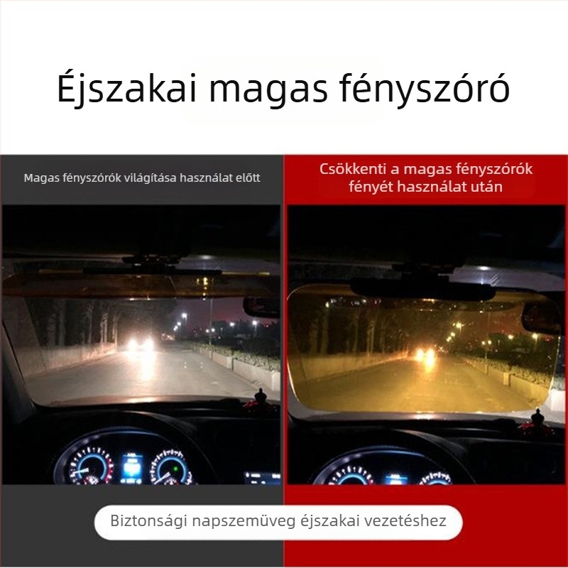 Autó anti‑fényes nappal/éjszaka napszűrő szemüveg, teleszkópos felszerelés, alumínium fólia, univerzális illeszkedés, Toyota kompatibilis