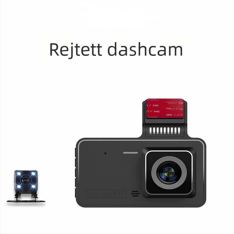 Autóba dash cam elülső és hátsó dupla lencsével, 1080p, 170° látószög, automatikus hurkoló felvétel, TF-kártya 64GB-ig támogatott