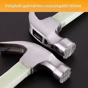 Szigetelt nyeletű csapókalapács, csúszásmentes markolattal, mágneses szeg kiemelésére, integrált asztalos kis kalapács, fej magas széntartalmú acélból