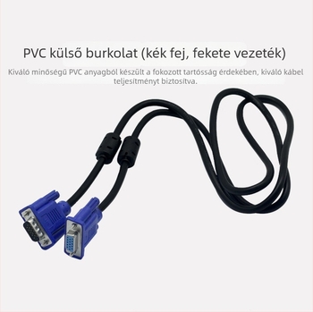 VGA 3+5 férfi–férfi kábel számítógéphez, TV-hez, monitorhoz és projektorhoz