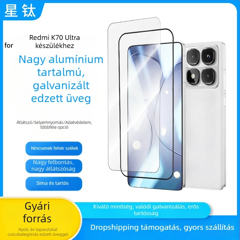 Redmi K70 Ultra kijelzővédő – edzett üveg, matt felület, privacy védelem, kékfény védelem, teljes képernyős fedettség