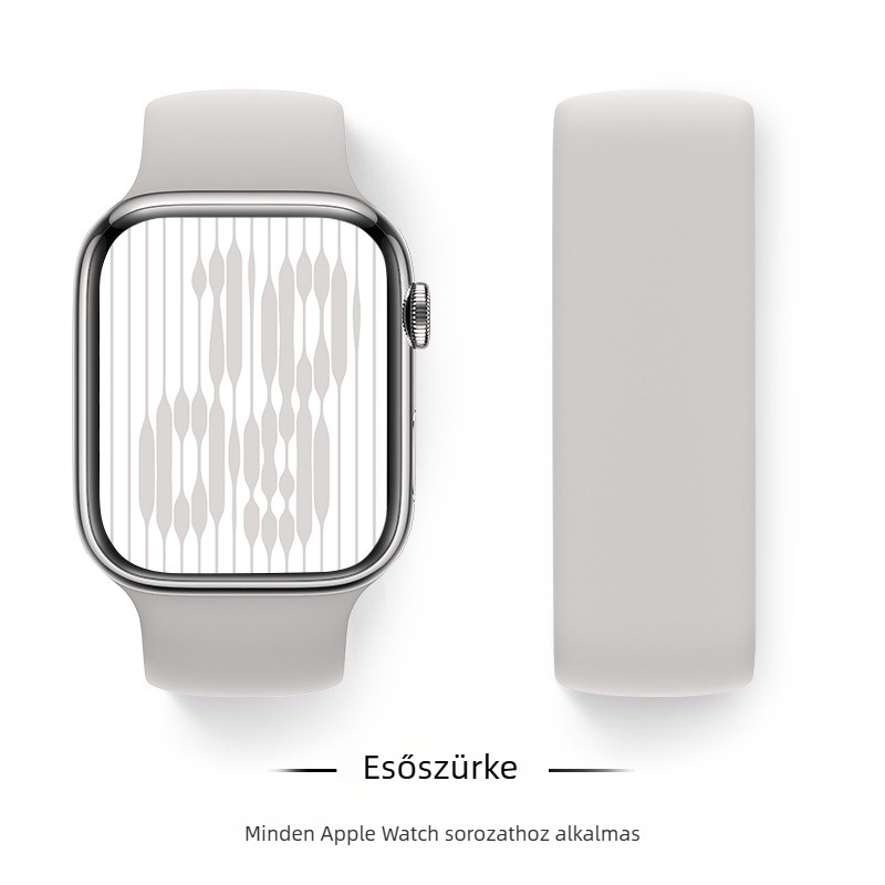 Szilikon Apple Watch szíj, kompatibil 38–49 mm méretekhez, divatos stílusú csattal