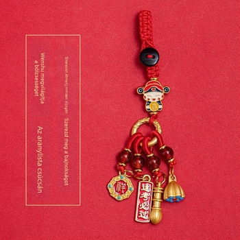 Kulcstartó 'Pass the Exam' felirattal • Zn ötvözet • galvanizált bevonat • állat motívum • etno-retro stílus