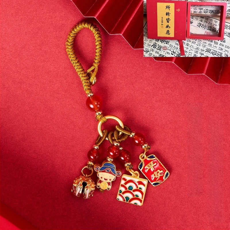 Kulcstartó 'Pass the Exam' felirattal • Zn ötvözet • galvanizált bevonat • állat motívum • etno-retro stílus