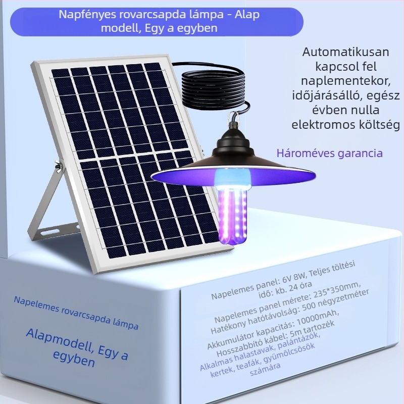 Ragasztó szúnyogcsapó lámpa, kültéren, 10 m² lefedettség, kézi elektromos működés, akkumulátor nélkül