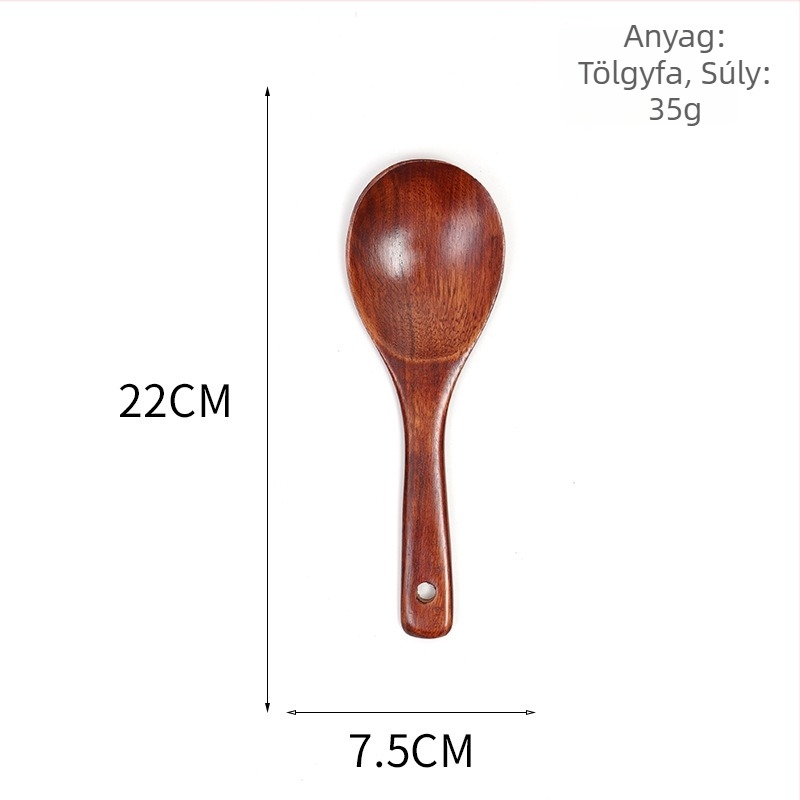 Fa főzőkanál tapadásmentes serpenyőkhöz, csúszásmentes, égésmentes, faanyag, logó nyomtatás, testreszabás, magáncímke