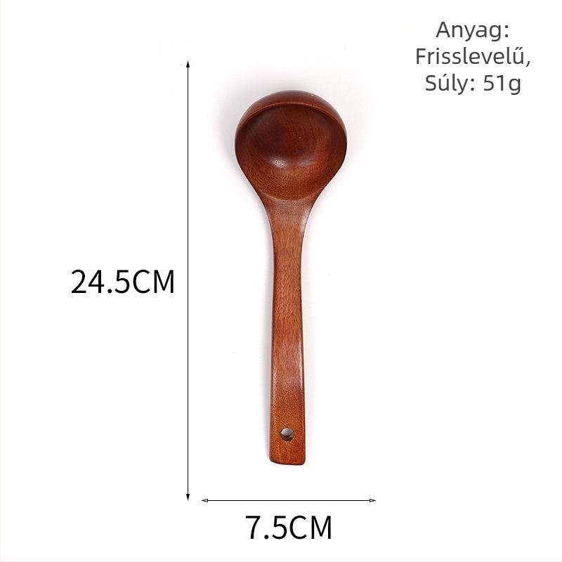 Fa főzőkanál tapadásmentes serpenyőkhöz, csúszásmentes, égésmentes, faanyag, logó nyomtatás, testreszabás, magáncímke