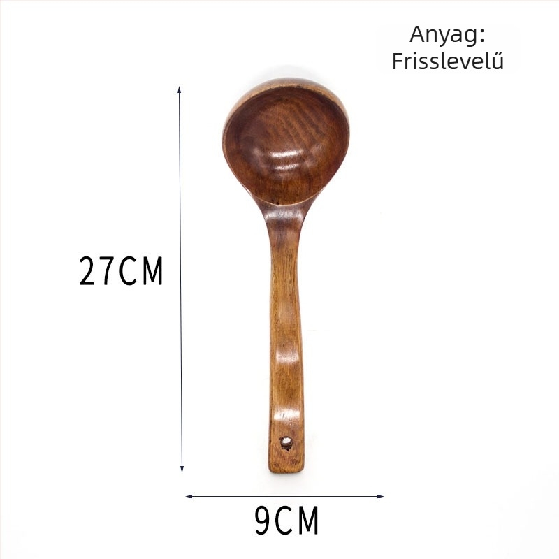 Fa főzőkanál tapadásmentes serpenyőkhöz, csúszásmentes, égésmentes, faanyag, logó nyomtatás, testreszabás, magáncímke