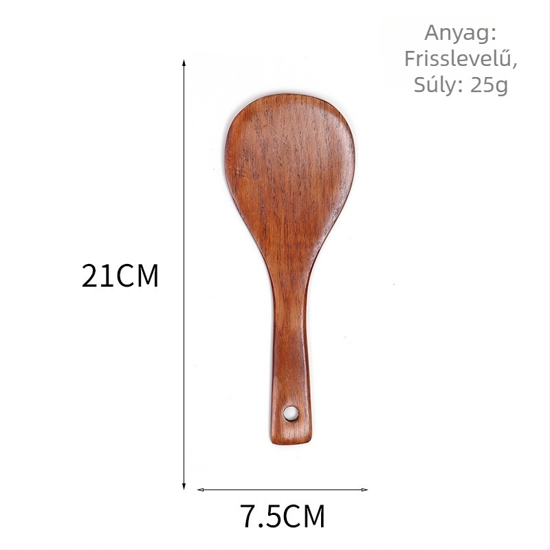 Fa főzőkanál tapadásmentes serpenyőkhöz, csúszásmentes, égésmentes, faanyag, logó nyomtatás, testreszabás, magáncímke