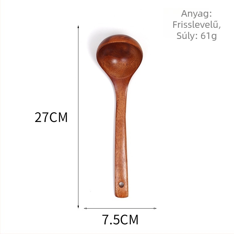 Fa főzőkanál tapadásmentes serpenyőkhöz, csúszásmentes, égésmentes, faanyag, logó nyomtatás, testreszabás, magáncímke