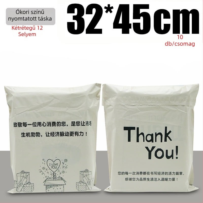 Megvastított angol nyelvű nyomtatású expressz tasak logóval, vízálló, PE csomagolás