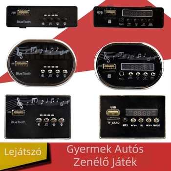 Gyerekek elektromos autójához zenei panel MP3-lejátszóval, zenei chippel és áramkörrel (műanyag ház)