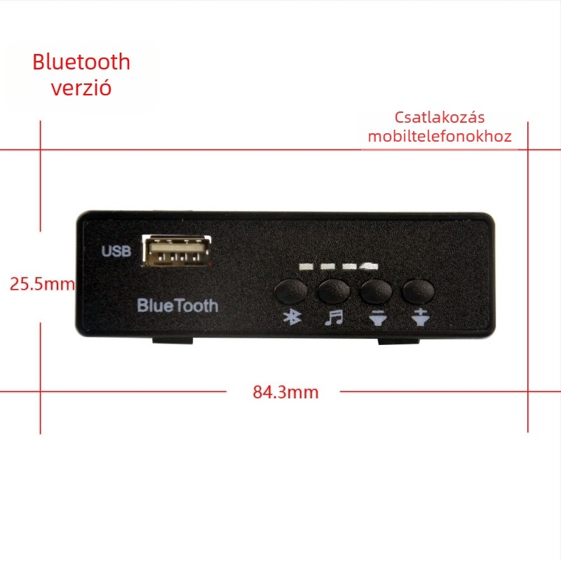 Gyerekek elektromos autójához zenei panel MP3-lejátszóval, zenei chippel és áramkörrel (műanyag ház)