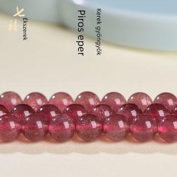 Eper kristály gyöngyök, gömbölyűek, szabadon fűzhetőek, DIY ékszer alkatrészek