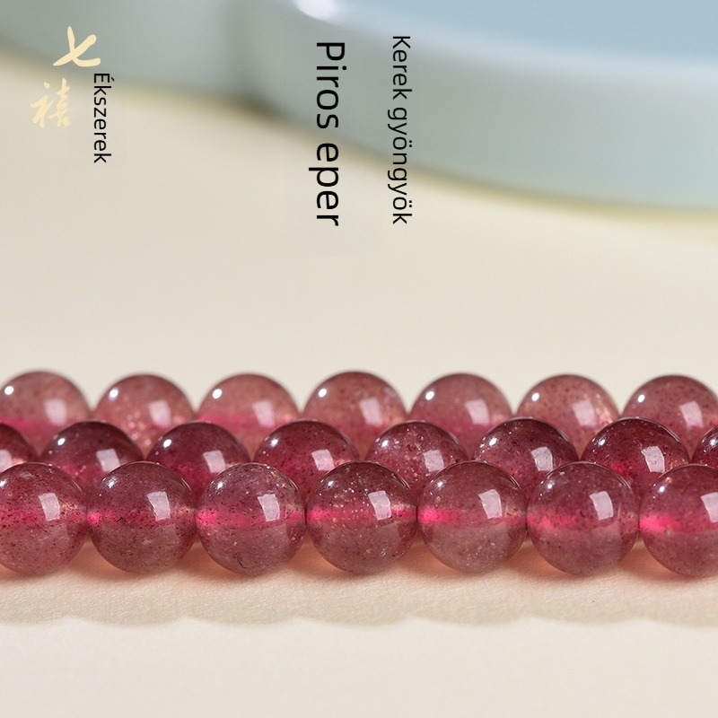 Eper kristály gyöngyök, gömbölyűek, szabadon fűzhetőek, DIY ékszer alkatrészek