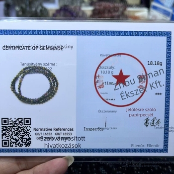 Turmalin karkötő kézzel készített gyöngyökkel, uniszex, friss és édes stílus, származás Shantwei