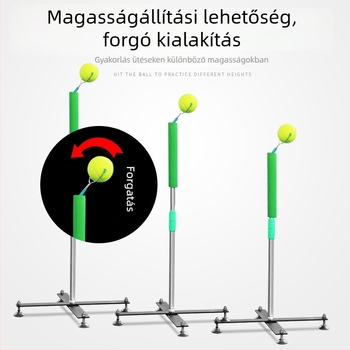Hordozható egyszemélyes teniszed tréner súlyozott alapzattal — Xu Kasi; Anyag: rozsdamentes acél, PVC; Kategória: Tenisz; Alkalmazási területek: fitnesz eszközök, tenisz és egyéb labdajátékok