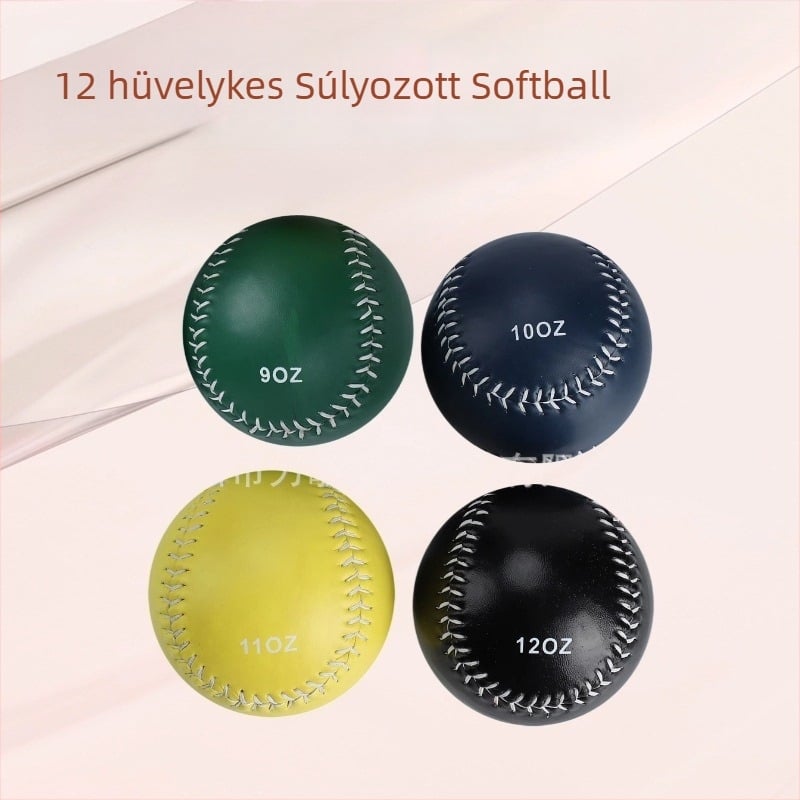 Súlyozott softball PVC edzőlabda, logónyomtatás elérhető, 9–12 oz