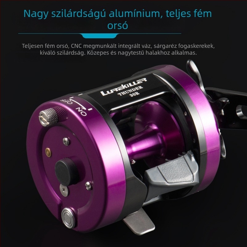 Lurekiller teljesen fémből készült offshore horgászorsó – Thunder 30R, lassú jigelés acéllemez, szinkron vezető fonal, 12 kg húzás