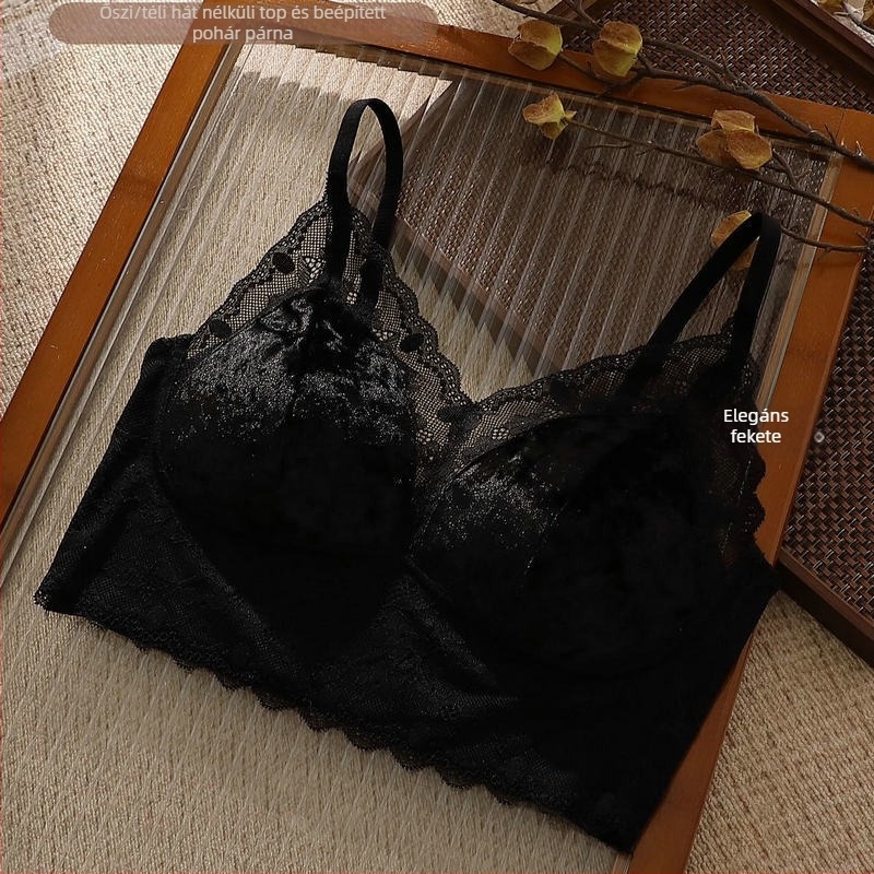 Velúr anyagú wrap melltartó, teljes kosár, vékony alakított kosár, lélegző hátsó rész, luxus dizájn