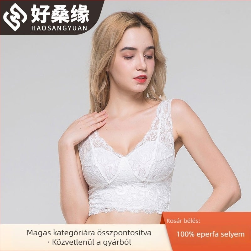 Mulberry selyemből készült bandeau melltartó csipkével, vékony, párnázott, merevítő nélküli, modell 1007