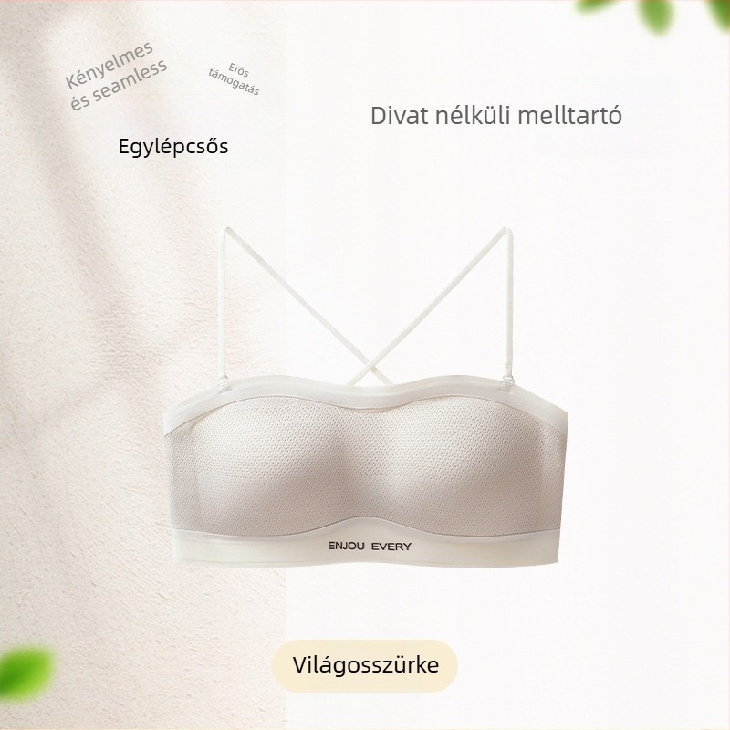 Felső nélküli, varrat nélküli melltartó, párnázott, 3/4 kosár, levehető dupla vállpántok, fő anyag: nylon, bélés: spandex <30%