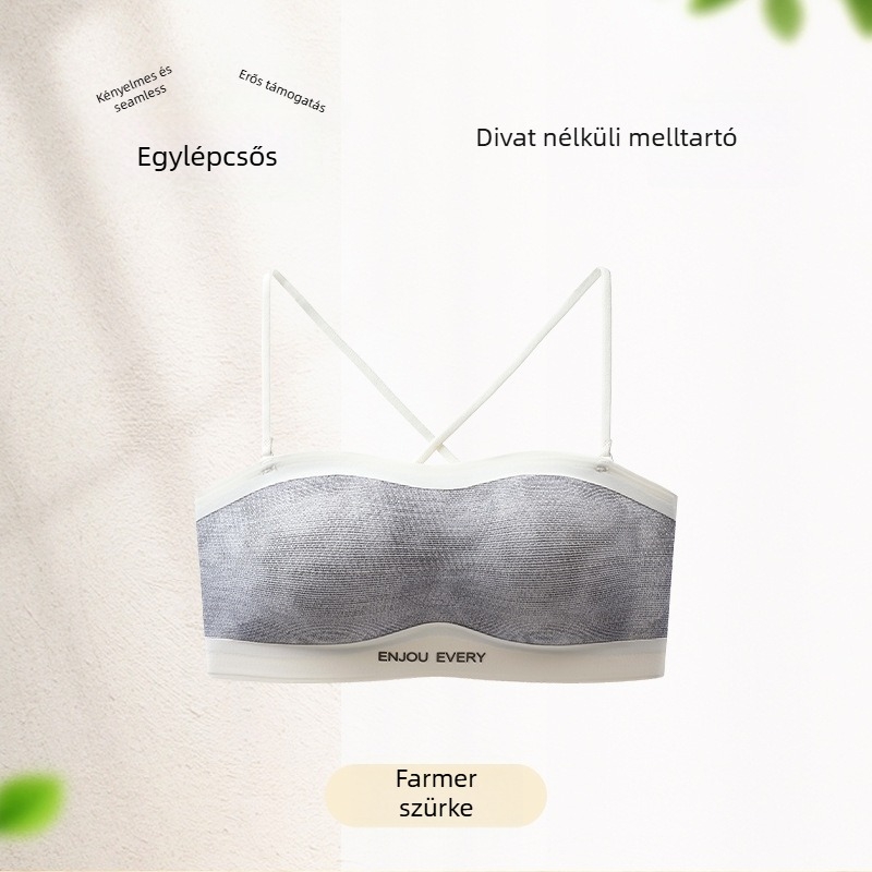 Felső nélküli, varrat nélküli melltartó, párnázott, 3/4 kosár, levehető dupla vállpántok, fő anyag: nylon, bélés: spandex <30%